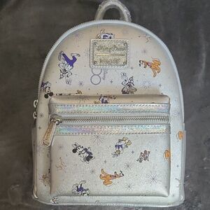 Loungefly Silver Disney 100 Years Of Wonder Character Backpack